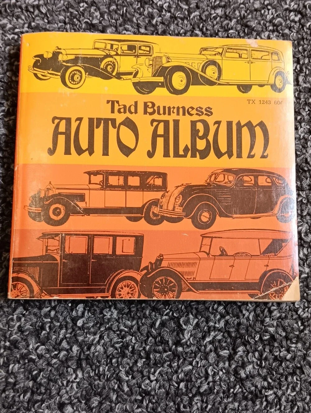 1975 Tad Burness Auto Album Vintage Auto Car Illustrated Paperback Book, USA